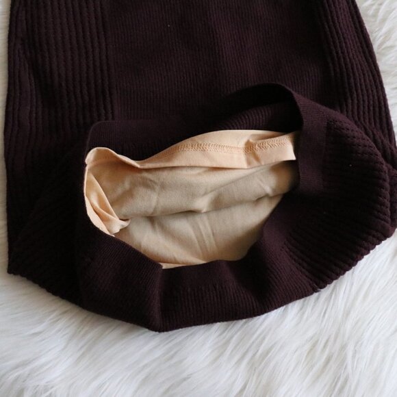 NEW Express High Waisted Knee Length Burgundy Skirt Size Small - Picture 6 of 8